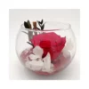 ROSA STABILIZZATA In BOCCIA DI VETRO Diametro 16 Cm - RED