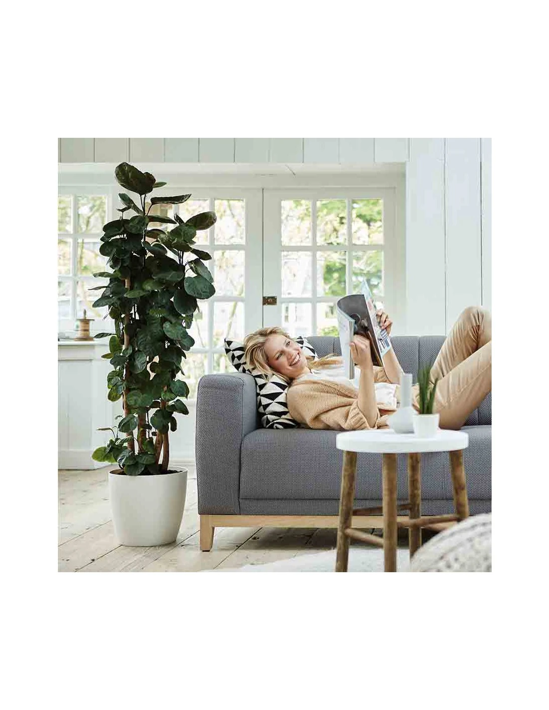 Elho COPRIVASO BRUSSELS ROUND WHEELS WHITE 5 Elho COPRIVASO BRUSSELS ROUND WHEELS WHITE - immagine 5