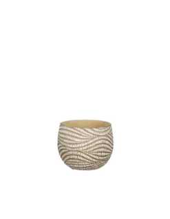 COPRIVASO CERAMICA HENDRICK CREAM - H12,5XD15CM