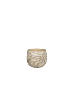 COPRIVASO CERAMICA HENDRICK CREAM - H14XD17CM