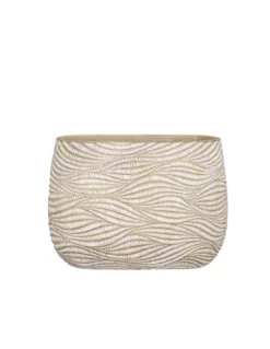 COPRIVASO CERAMICA HENDRICK OVAL CREAM - L42XW20XH30CM