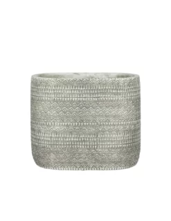 COPRIVASO CERAMICA KJELD OVAL GREY - L24,5XW14XH20 Cm