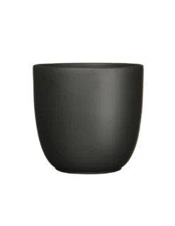 COPRIVASO CERAMICA TUSCA BLACK MATT - H20XD22,5 Cm