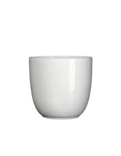 COPRIVASO CERAMICA TUSCA WHITE - H18,5XD19,5 Cm