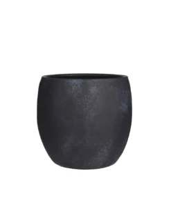 COPRIVASO LESTER POT ROUND BLACK STONE - H31XD33CM