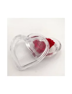 ROSA STABILIZZATA In CUORE DI VETRO Diametro 12 Cm - RED -Vendite Forniture Da Giardino cuore di rosa cm 12 3 rose jolie profumate packaging colore rosso 4
