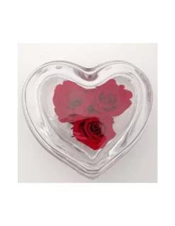 ROSA STABILIZZATA In CUORE DI VETRO Diametro 12 Cm - RED -Vendite Forniture Da Giardino cuore di rosa cm 12 3 rose jolie profumate packaging colore rosso 5