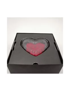 ROSA STABILIZZATA In CUORE DI VETRO Diametro 12 Cm - RED -Vendite Forniture Da Giardino cuore di rosa cm 12 3 rose jolie profumate packaging colore rosso 7