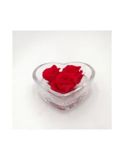 ROSA STABILIZZATA In CUORE DI VETRO Diametro 8 Cm - RED -Vendite Forniture Da Giardino cuore di rosa cm 8 3 rose precious profumate packaging colore rosso 3