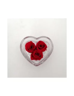 ROSA STABILIZZATA In CUORE DI VETRO Diametro 8 Cm - RED -Vendite Forniture Da Giardino cuore di rosa cm 8 3 rose precious profumate packaging colore rosso 4