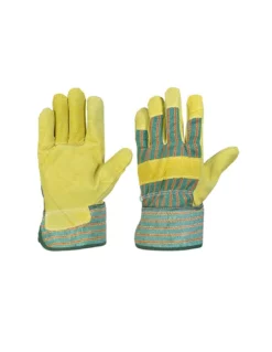 Guanto Da Giardino In Pelle E Tela Rigata Misura M