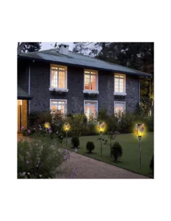LED SOLARE 'Torcia' - Effetto Fiamma Realistico -Vendite Forniture Da Giardino led solar black fl torch l out dia12x62 5 cm 72l 2
