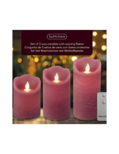 CANDELA BORDEAUX CON EFFETTO FIAMMA ONDULANTE A LED BO INDOOR MIX DIA7.50-H15.00CM-1L