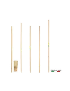 Manico In Legno Di Pino Verniciato Con Filetto Lunghezza Cm 130