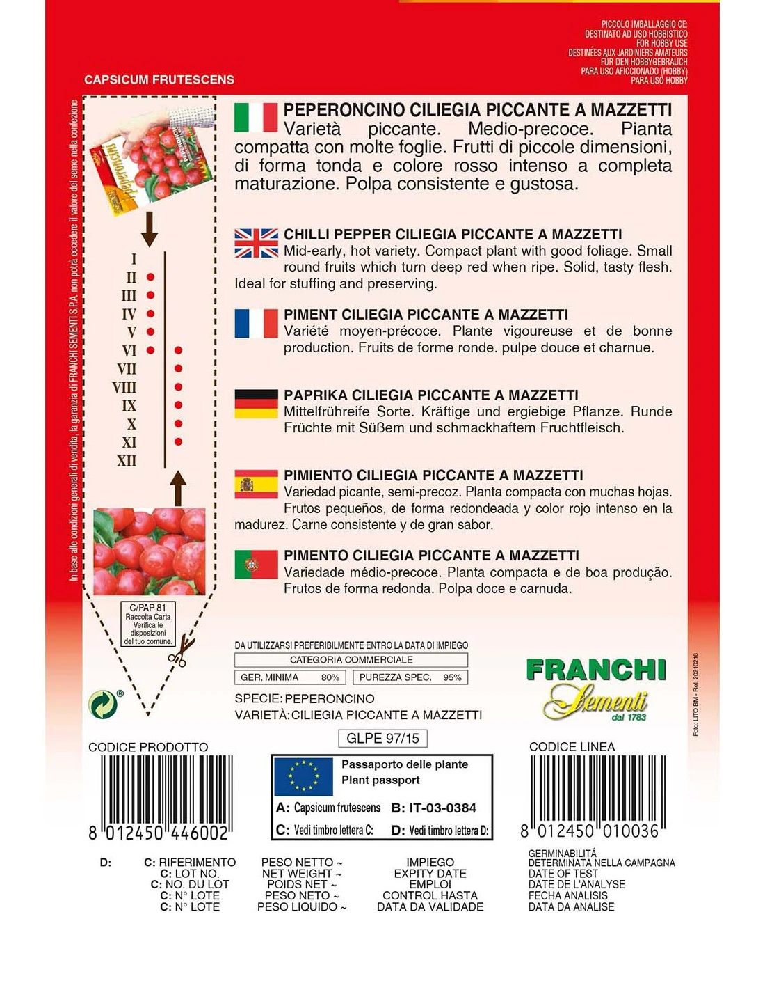 PEPERONCINO CILIEGIA PICICCANTE A MAZZETTI 2 PEPERONCINO CILIEGIA PICICCANTE A MAZZETTI - immagine 2