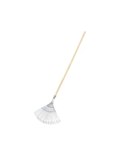 Scopa 22 Denti Per Erba E Foglie Con Manico In Legno Cm 120