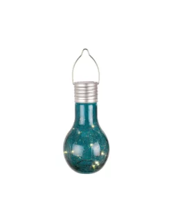 ILLUMINAZIONE LUCE SOLARE DA GIARDINO IN VETRO BLU DIA9.00-H17.00CM-8L