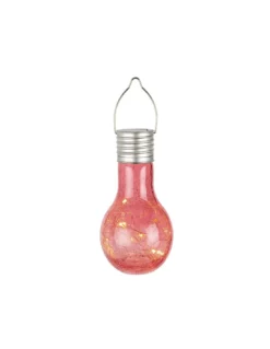ILLUMINAZIONE LUCE SOLARE DA GIARDINO IN VETRO ROSSO DIA9.00-H17.00CM-8L