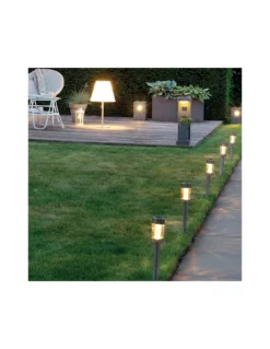 ILLUMINAZIONE PALETTO SOLARE LUCE FISSA IN ACCIAIO INOX DIA6.20-H26.00CM-1L -Vendite Forniture Da Giardino solar stake light stainl steel steady dia6 20 h26 00cm 1l 3