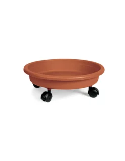 SOTTOVASO CON RUOTE TERRACOTTA CON RUOTE
