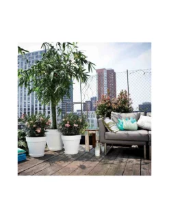 Elho VASO LOFT URBAN ROUND WHEELS WARM GREY -Vendite Forniture Da Giardino vaso loft urban round wheels warm grey 2